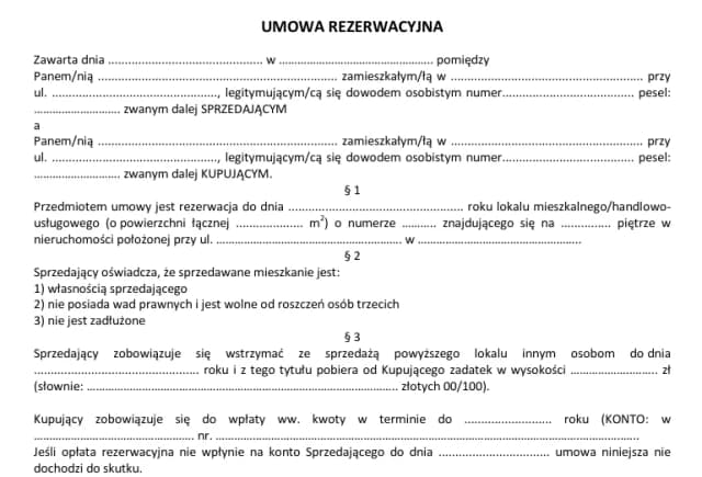 Czy deweloper może odstąpić od umowy rezerwacyjnej i co to oznacza?