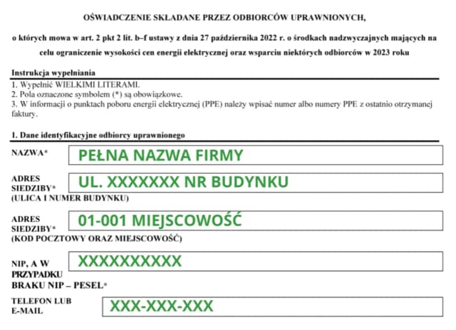 Jak wypełnić oświadczenie o zamrożeniu cen prądu i uniknąć błędów